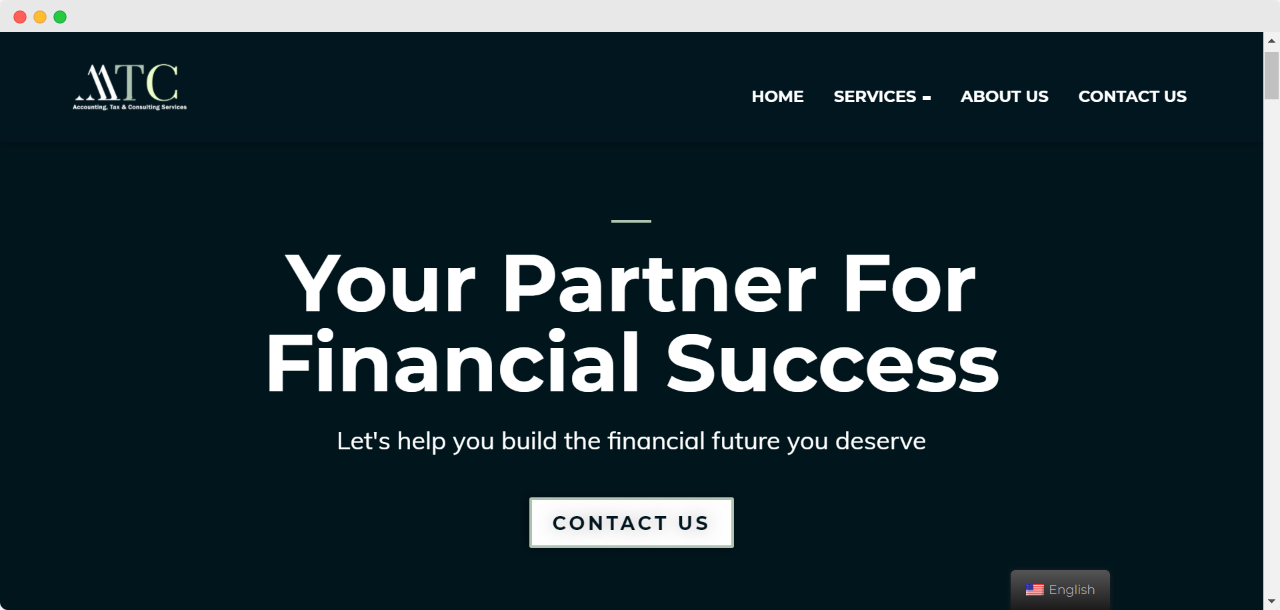 Screenshot aatcservices homepage